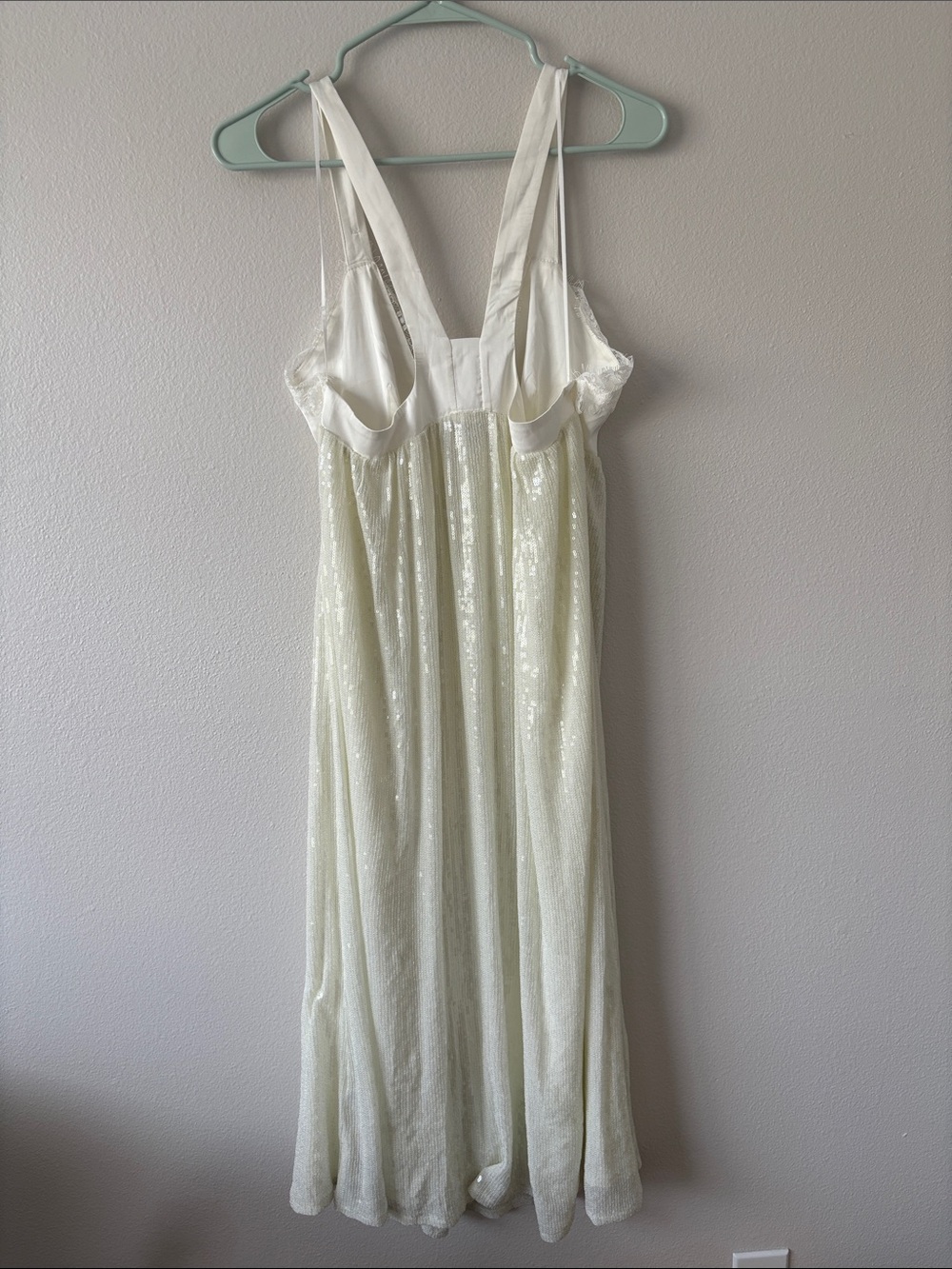 NWT ZARA WHITE SEQUIN KNIT SLIP DRESS LIMITED EDITION bridal coastal lace size S - Picture 10 of 12